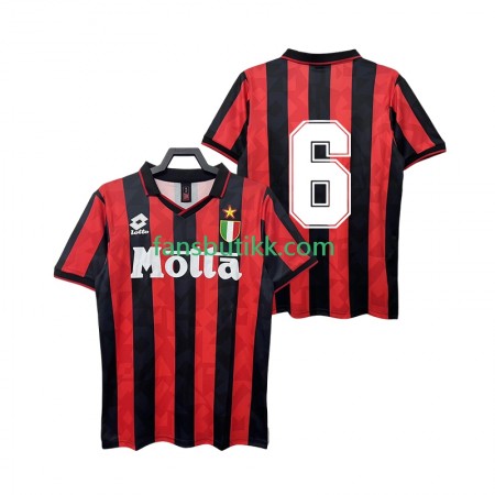 Fotballdrakt AC Milan 6 1993 Retro Hjemmetrøye 1994 Kortermet